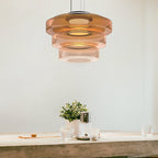 Pendant Light Sculptural Tiered Parallax Glass Integrated LED