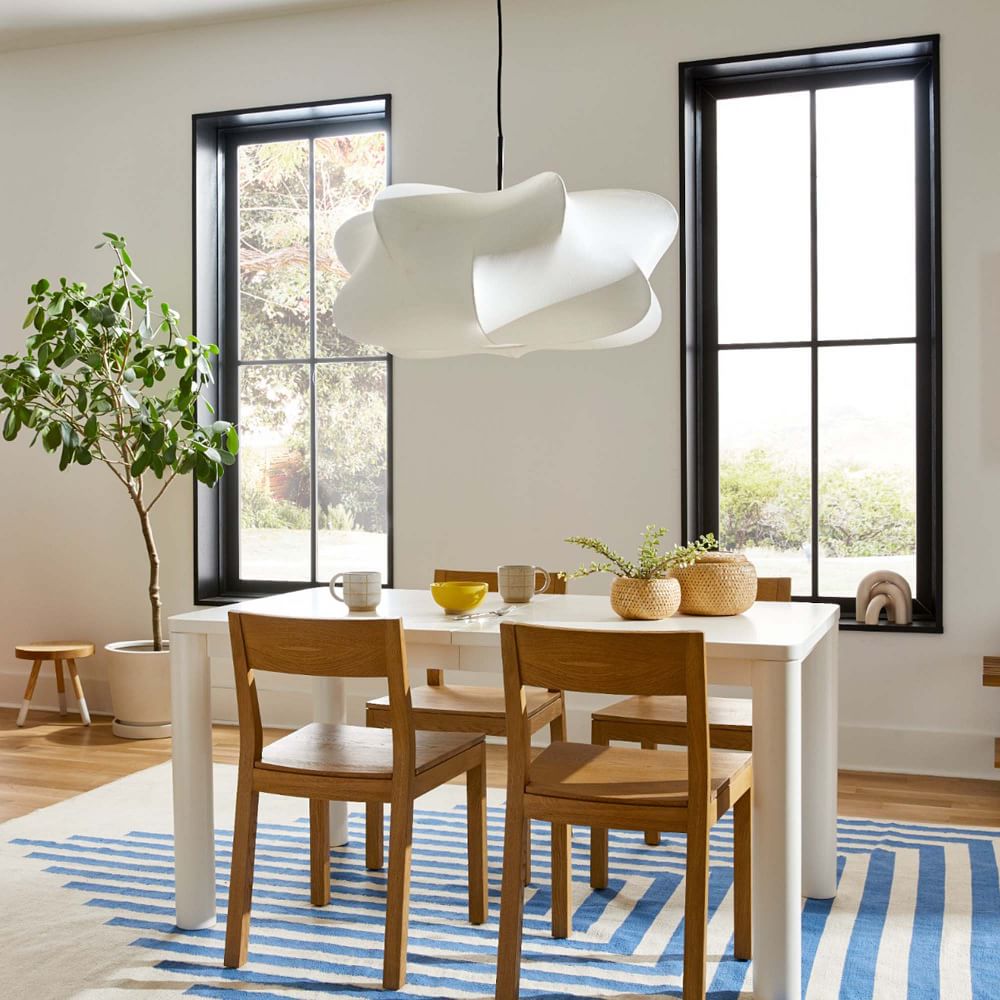 Pendant Light Silk Shade Iron Frame & Adjustable Cord