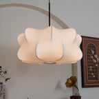 Pendant Light Silk Shade Iron Frame & Adjustable Cord