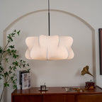 Pendant Light Silk Shade Iron Frame & Adjustable Cord