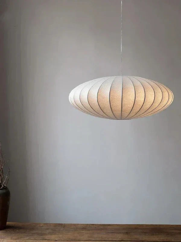 Pendant Light Silk Shades & Crystal Crown Warm Glow