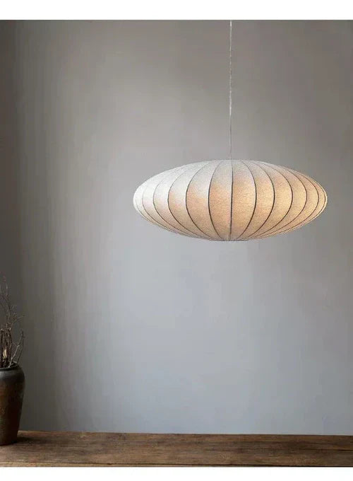 Pendant Light Silk Shades & Crystal Crown Warm Glow