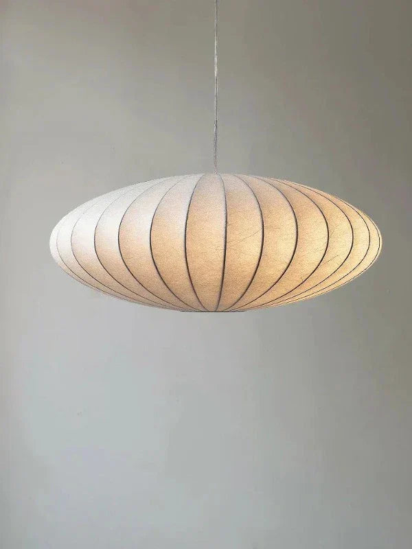 Pendant Light Silk Shades & Crystal Crown Warm Glow