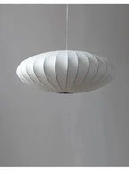 Pendant Light Silk Shades & Crystal Crown Warm Glow