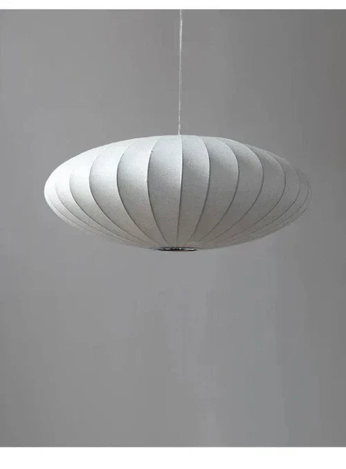 Pendant Light Silk Shades & Crystal Crown Warm Glow