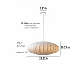 Pendant Light Silk Shades & Crystal Crown Warm Glow