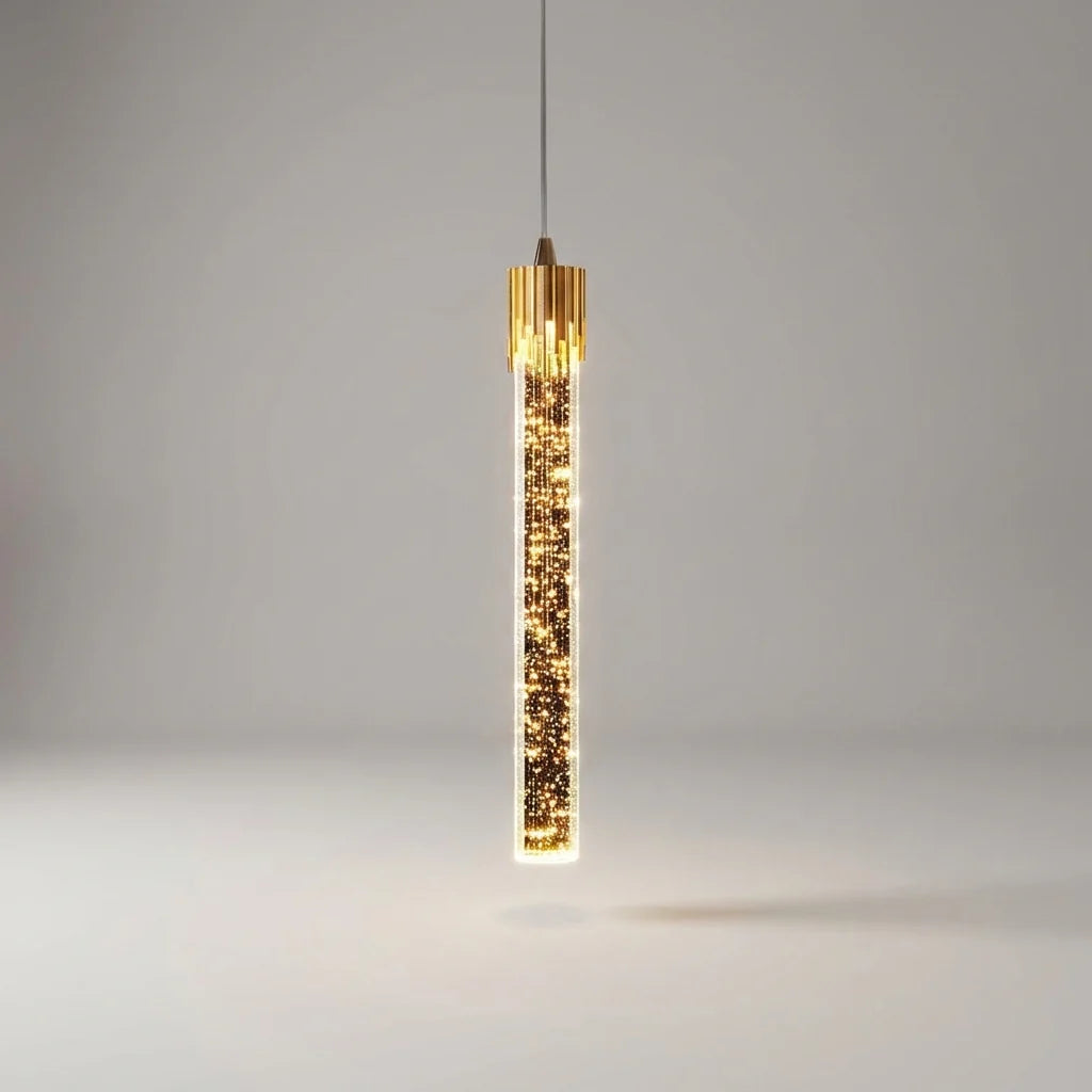 Pendant Light Slim Cylindrical Glass Warm White Adjustable Cable