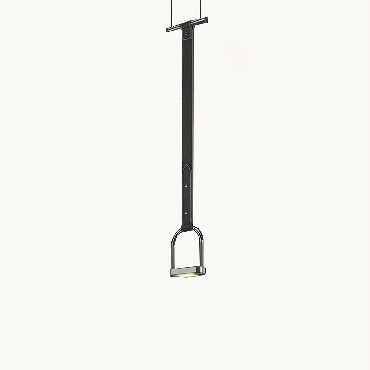 Pendant Light Stirrup-Inspired Genuine Leather Straps & Integrated LED