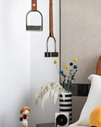 Pendant Light Stirrup-Inspired Genuine Leather Straps & Integrated LED
