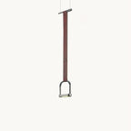 Pendant Light Stirrup-Inspired Genuine Leather Straps & Integrated LED