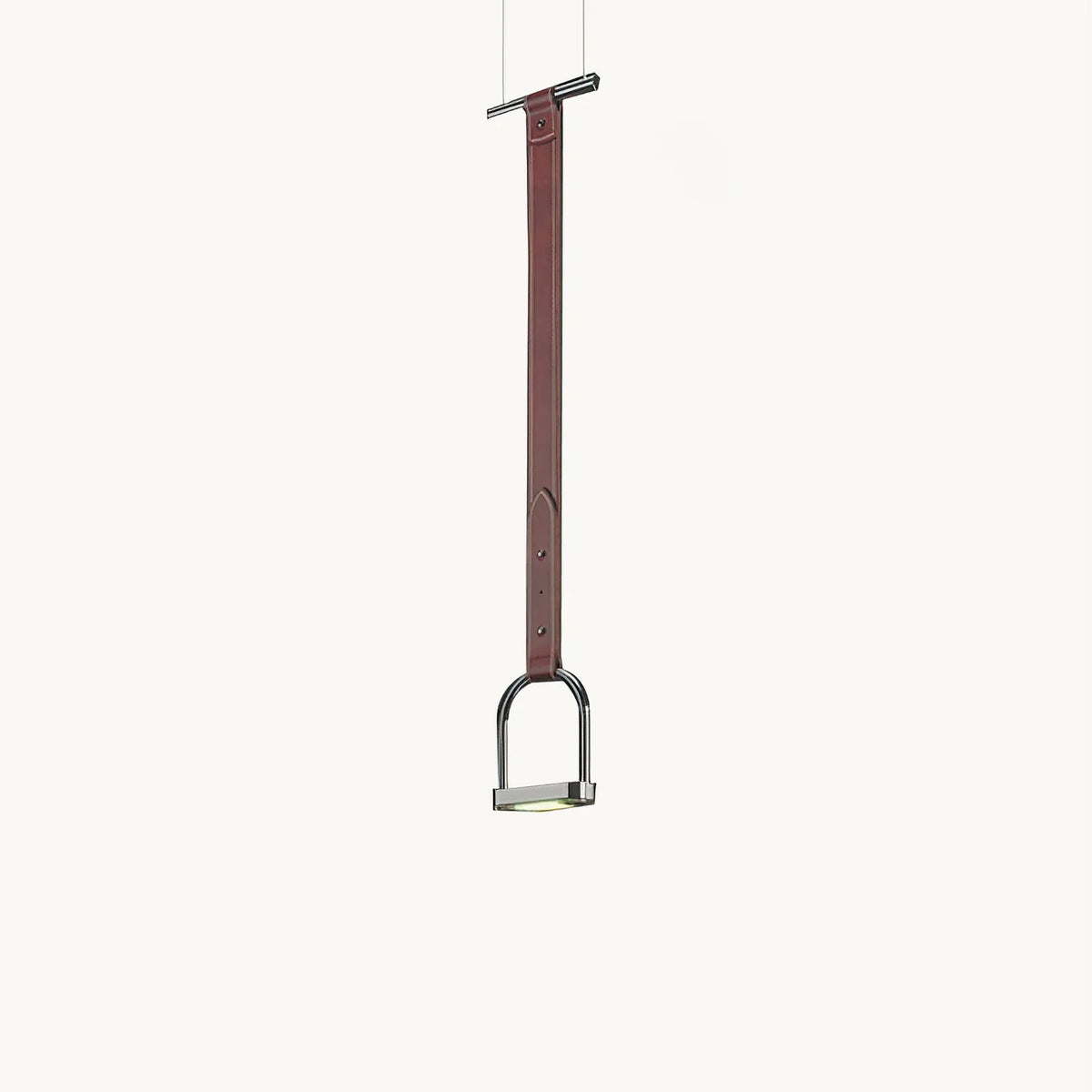 Pendant Light Stirrup-Inspired Genuine Leather Straps & Integrated LED