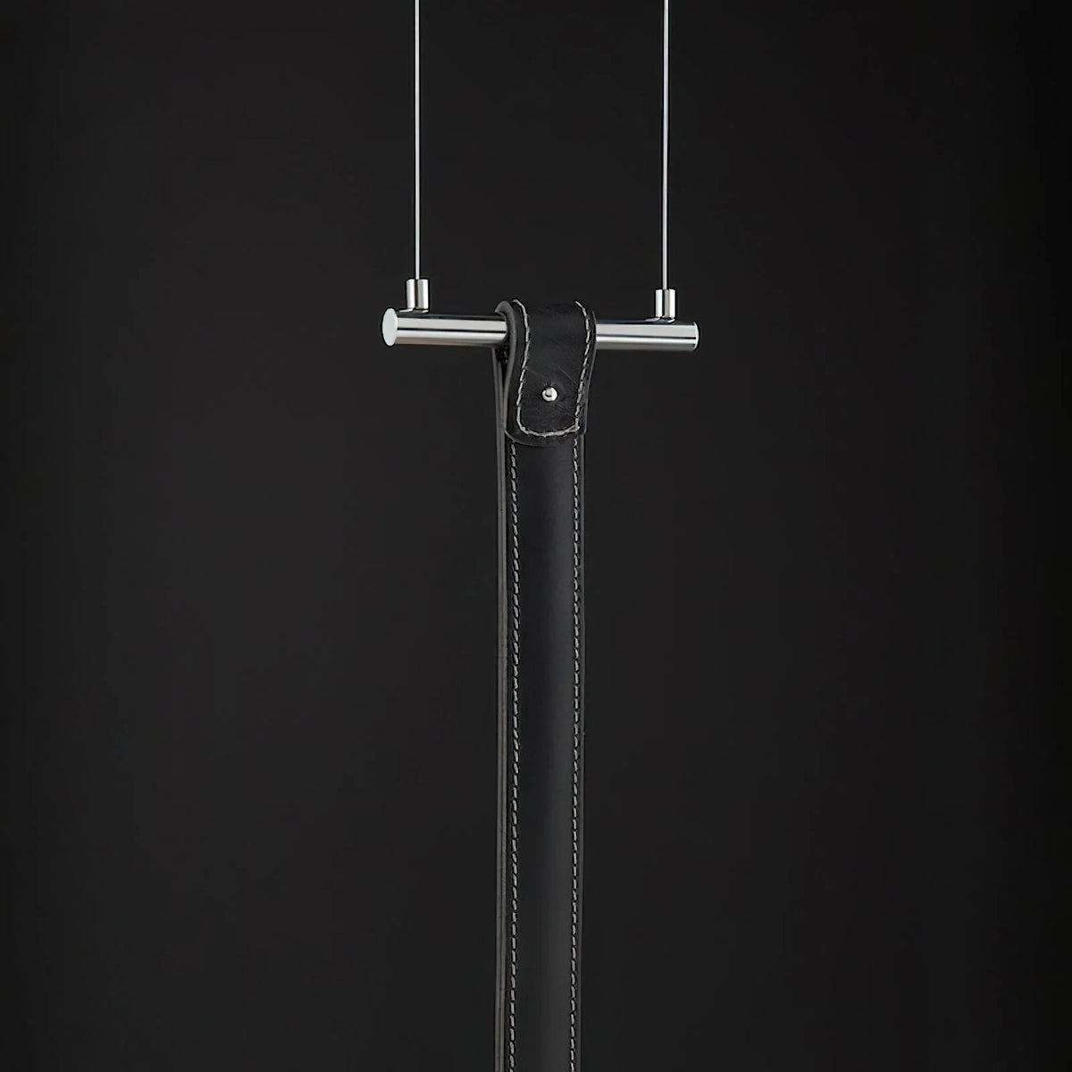 Pendant Light Stirrup-Inspired Genuine Leather Straps & Integrated LED