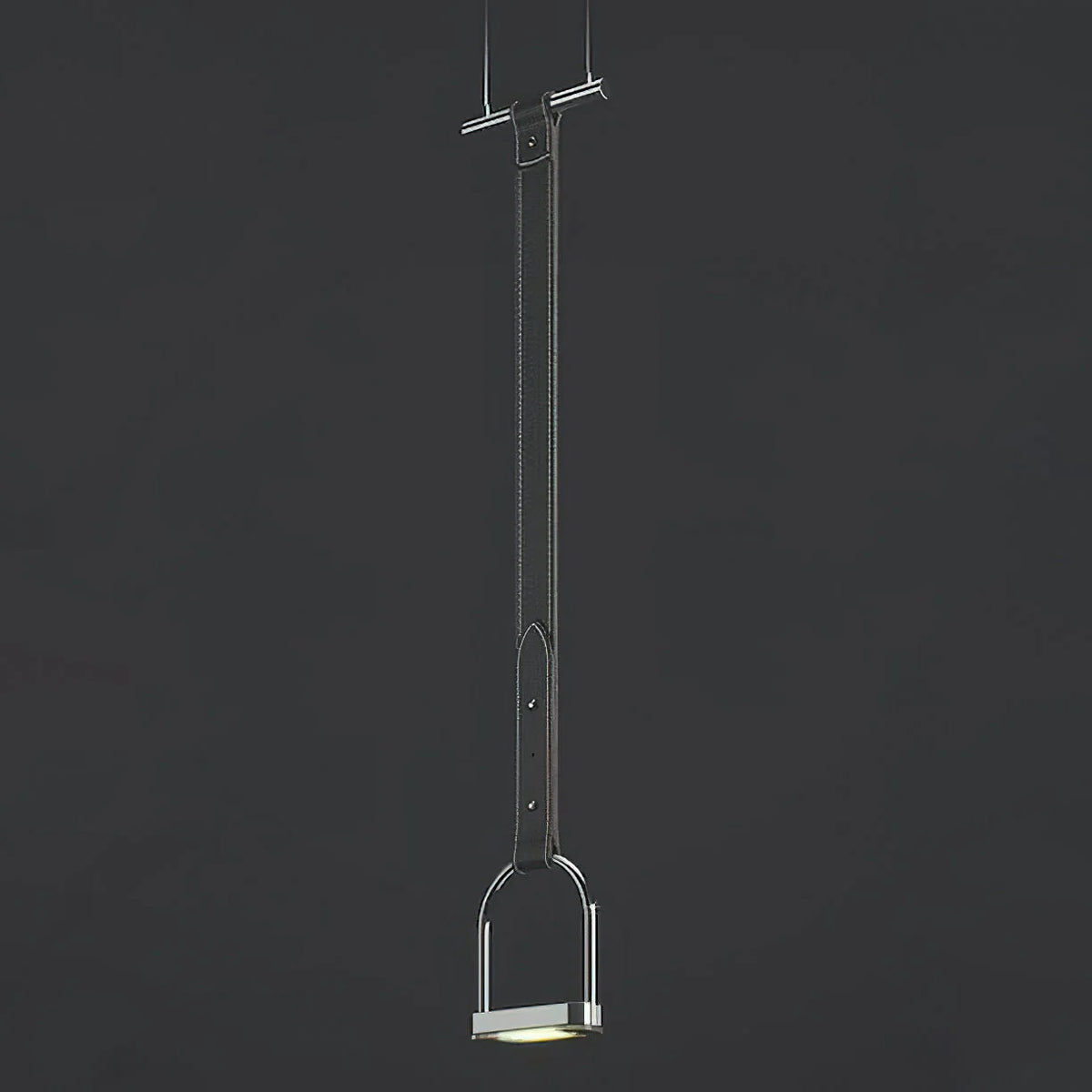 Pendant Light Stirrup-Inspired Genuine Leather Straps & Integrated LED