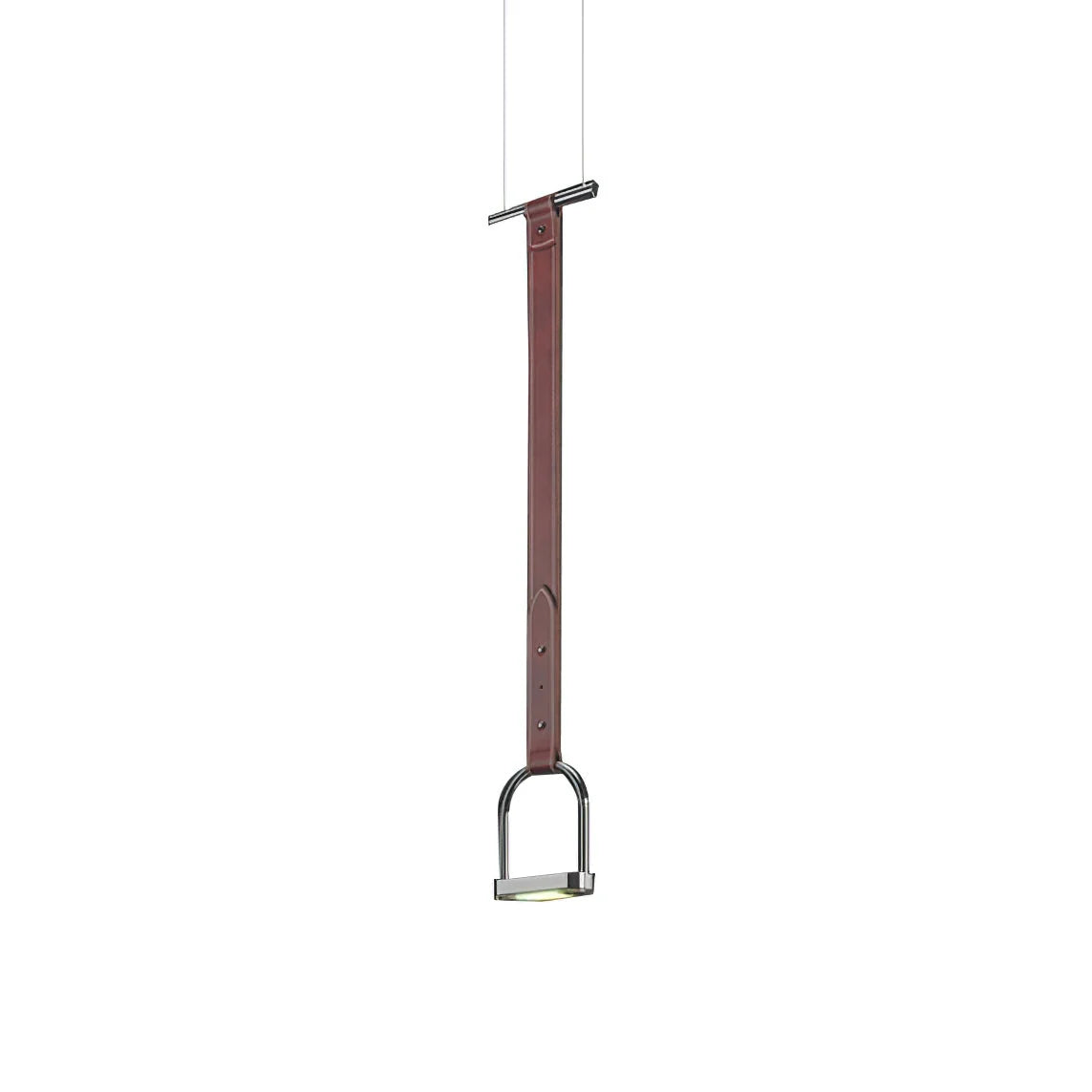 Pendant Light Stirrup-Inspired Genuine Leather Straps & Integrated LED