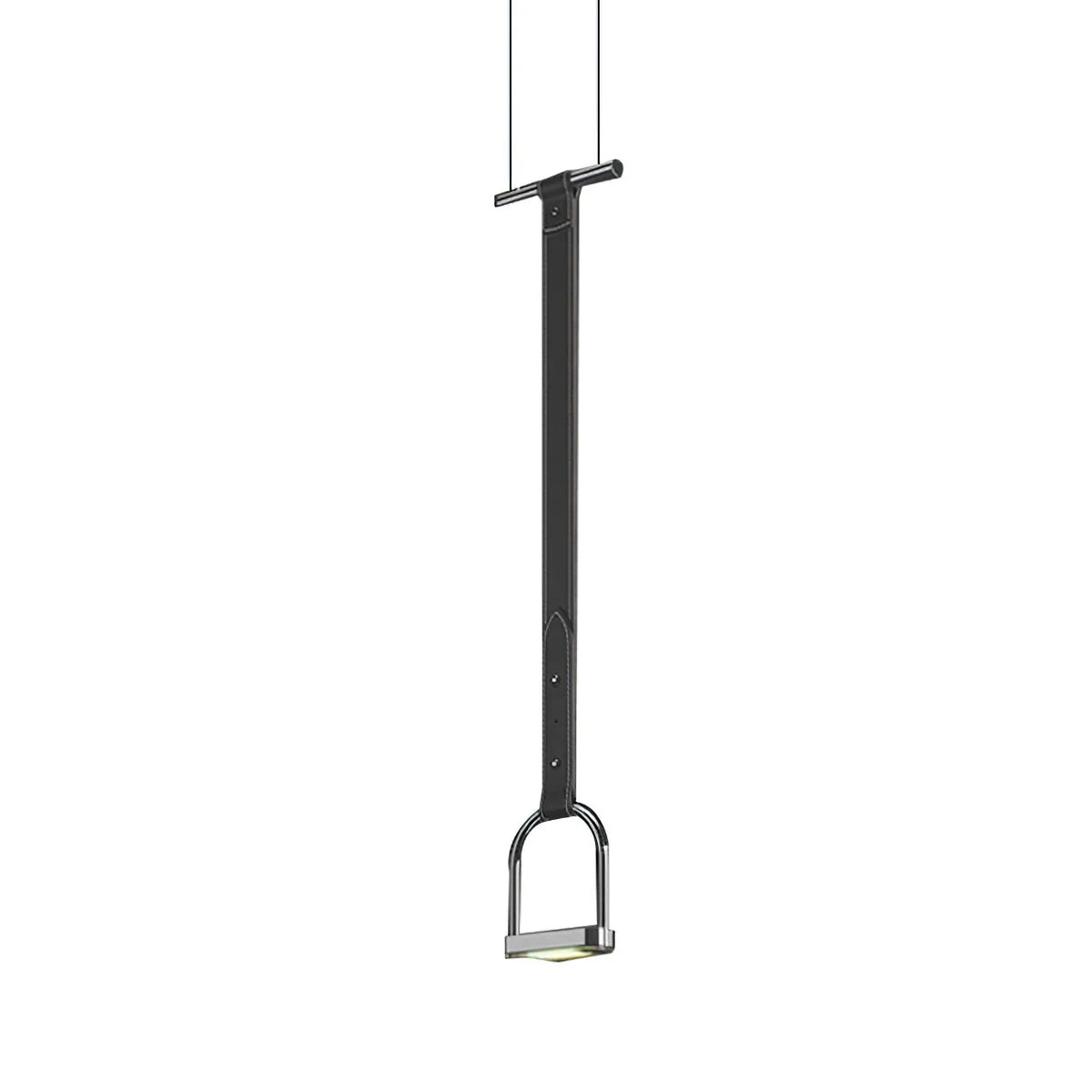 Pendant Light Stirrup-Inspired Genuine Leather Straps & Integrated LED