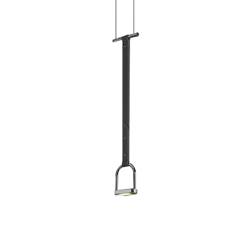 Pendant Light Stirrup-Inspired Genuine Leather Straps & Integrated LED