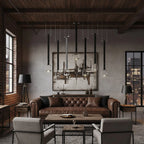 Pendant Light Stirrup-Inspired Genuine Leather Straps & Integrated LED