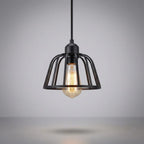 Pendant Light Three-Head Adjustable Height Iron Open Cage