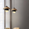 Pendant Light Warm Glow Aluminum & Wood Accent Adjustable Height