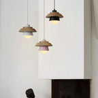 Pendant Light Warm Glow Aluminum & Wood Accent Adjustable Height