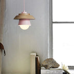 Pendant Light Warm Glow Aluminum & Wood Accent Adjustable Height