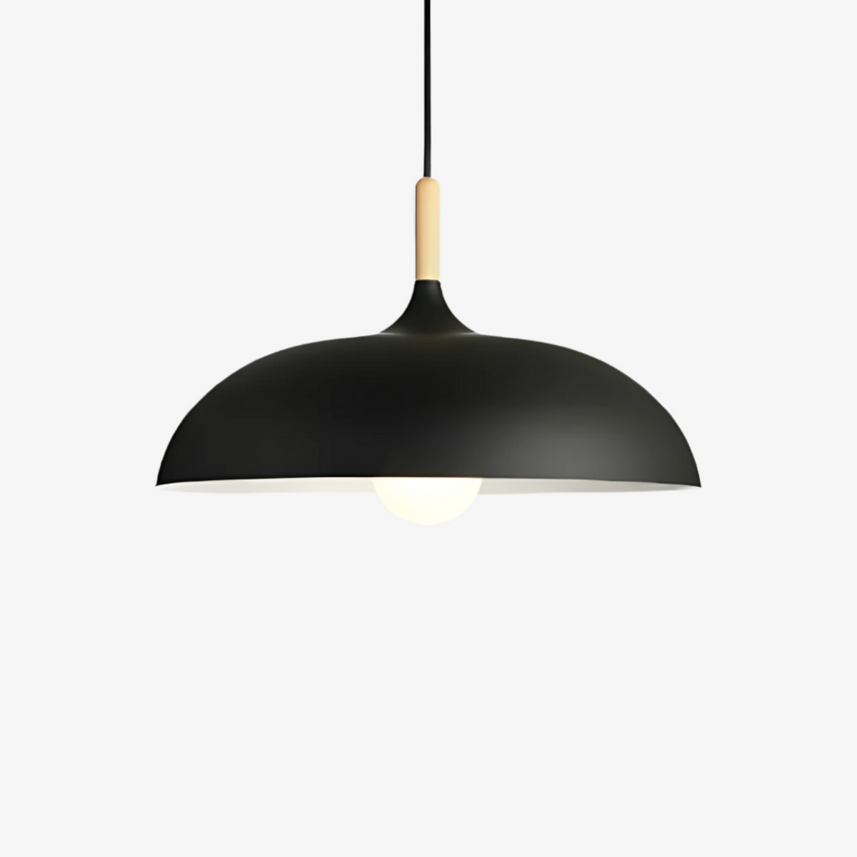 Pendant Light Wood Accent & Iron Shade