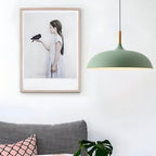 Pendant Light Wood Accent & Iron Shade