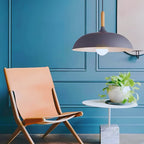 Pendant Light Wood Accent & Iron Shade