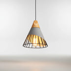 Pendant Light Wood & Aluminum E27 Socket