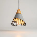 Pendant Light Wood & Aluminum E27 Socket
