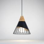 Pendant Light Wood & Aluminum E27 Socket