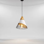 Pendant Light Wood & Aluminum E27 Socket