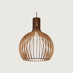 Pendant Light Wood & Metal Adjustable Cable E27 Compatible