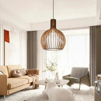 Pendant Light Wood & Metal Adjustable Cable E27 Compatible