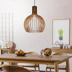Pendant Light Wood & Metal Adjustable Cable E27 Compatible