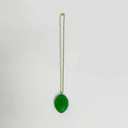Pendant Necklace Carved Glow-In-The-Dark Green Resin