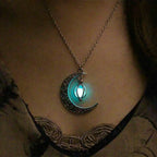 Pendant Necklace Natural Moonstone Adjustable Stainless Steel Chain