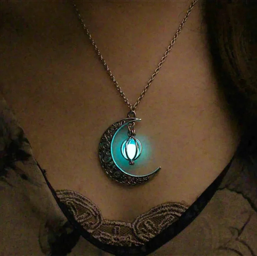 Pendant Necklace Natural Moonstone Adjustable Stainless Steel Chain