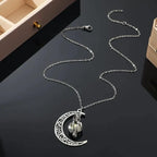 Pendant Necklace Natural Moonstone Adjustable Stainless Steel Chain