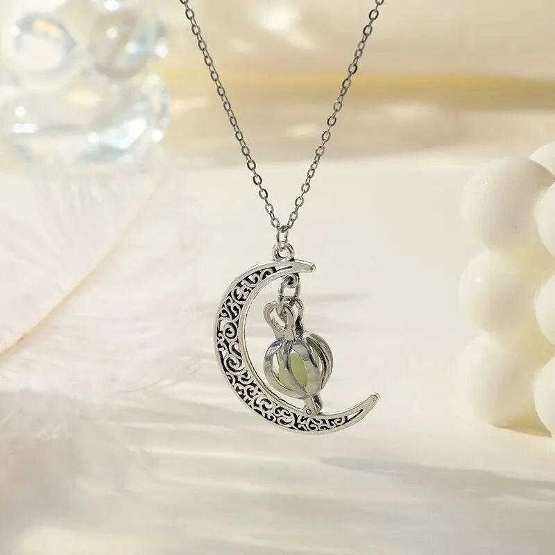 Pendant Necklace Natural Moonstone Adjustable Stainless Steel Chain