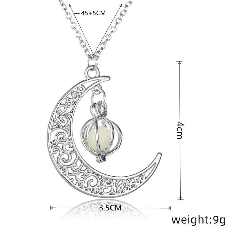 Pendant Necklace Natural Moonstone Adjustable Stainless Steel Chain