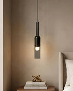 Pendant & Wall Lamp Smoked Glass Shade Metal Frame