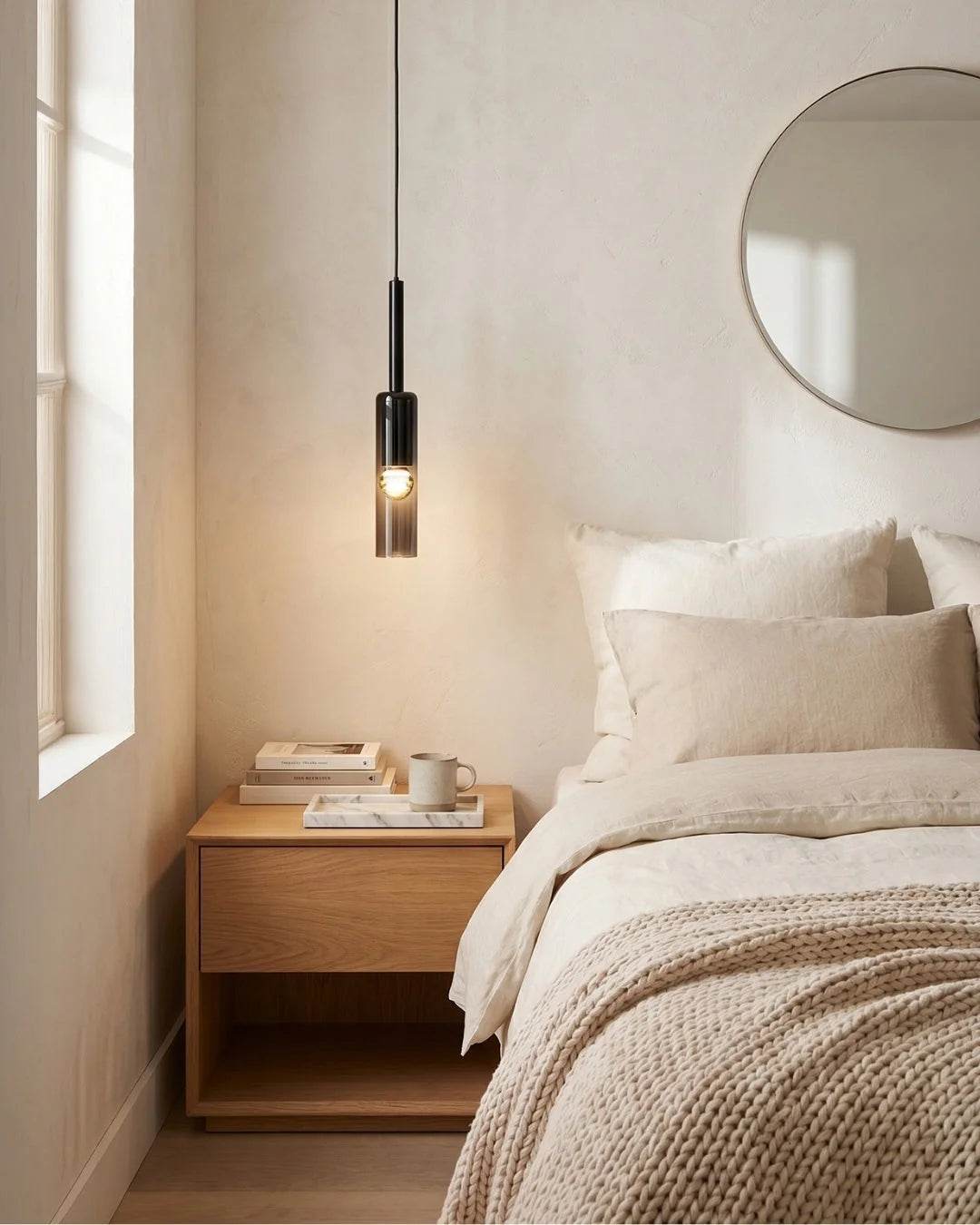 Pendant & Wall Lamp Smoked Glass Shade Metal Frame