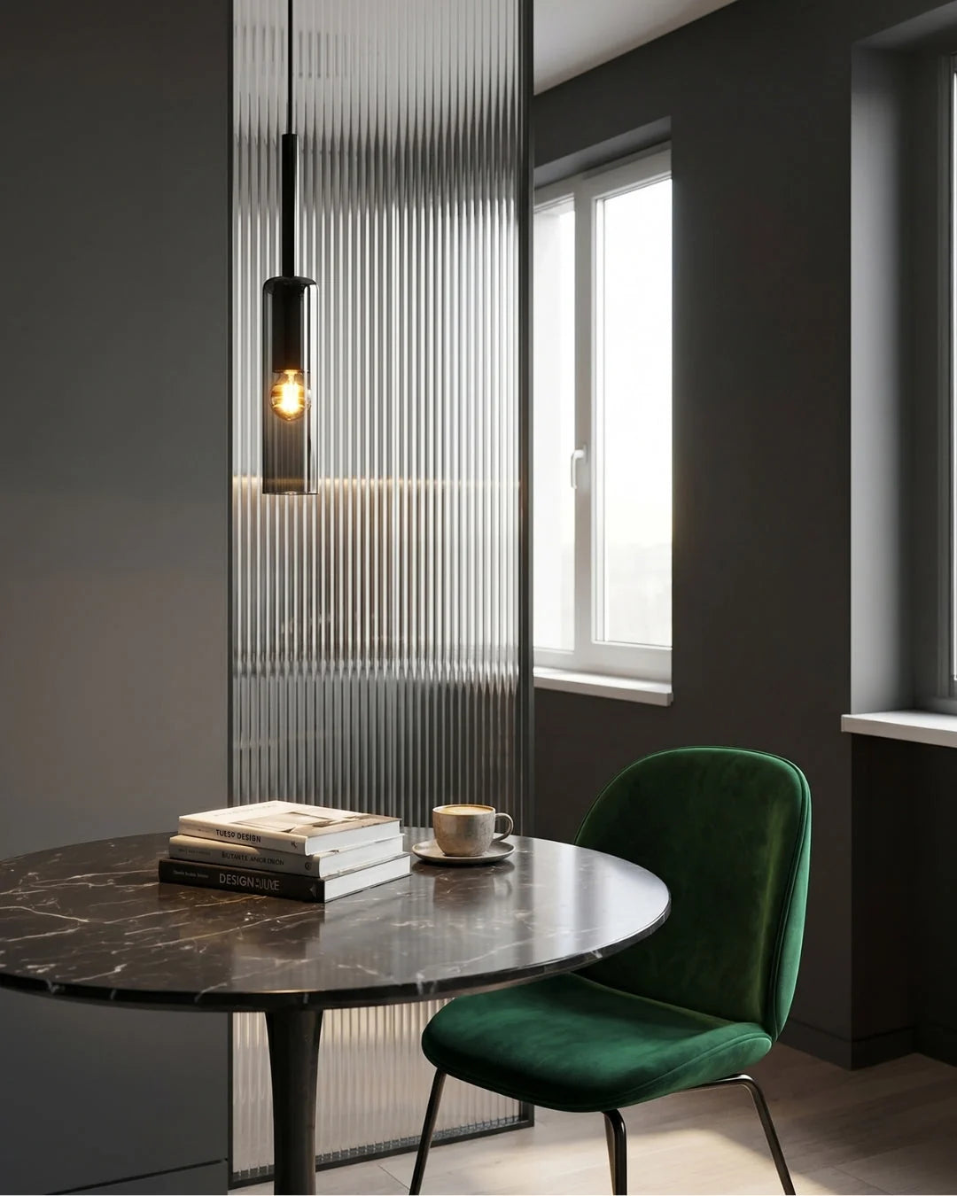 Pendant & Wall Lamp Smoked Glass Shade Metal Frame