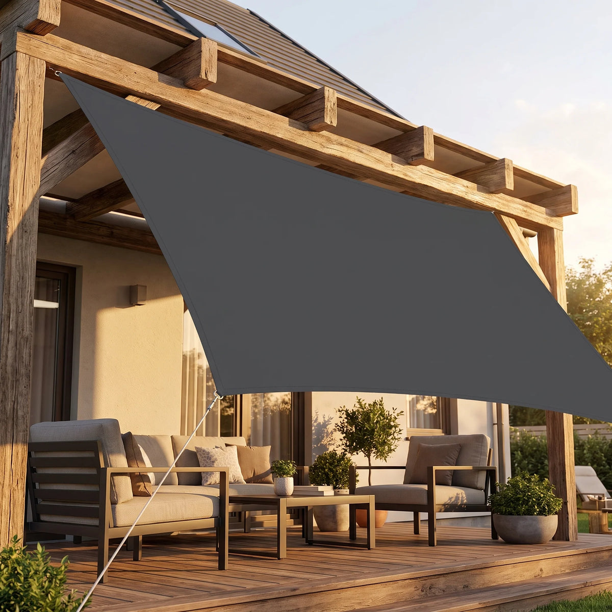 Pergola Shade Cloth Waterproof & UV-Resistant Mounting Kit