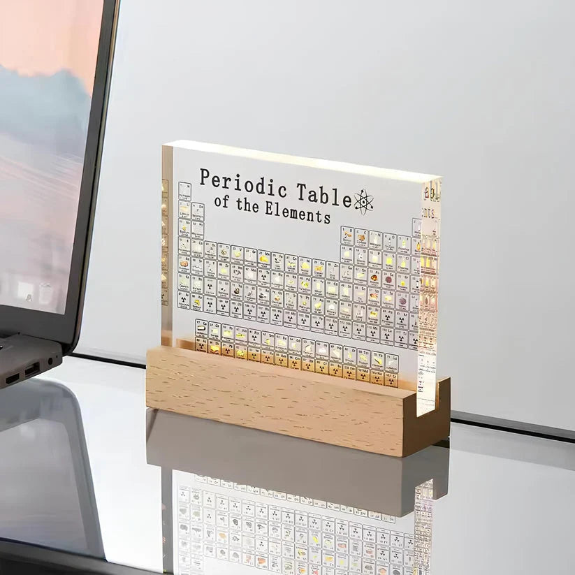 Periodic Table Display 83 Real Elements LED-Lit Acrylic