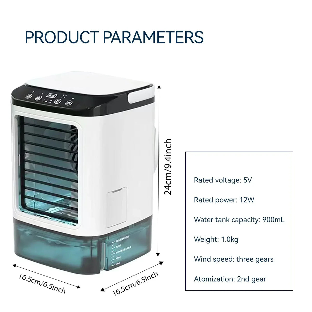 Personal Air Cooler 900ml Reservoir Humidifier Three Speeds
