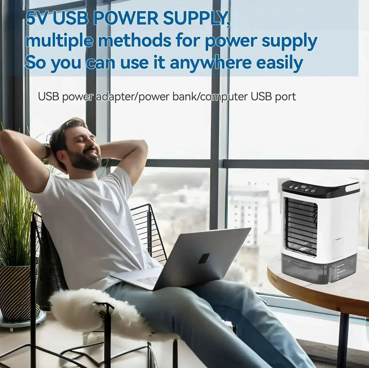 Personal Air Cooler 900ml Reservoir Humidifier Three Speeds