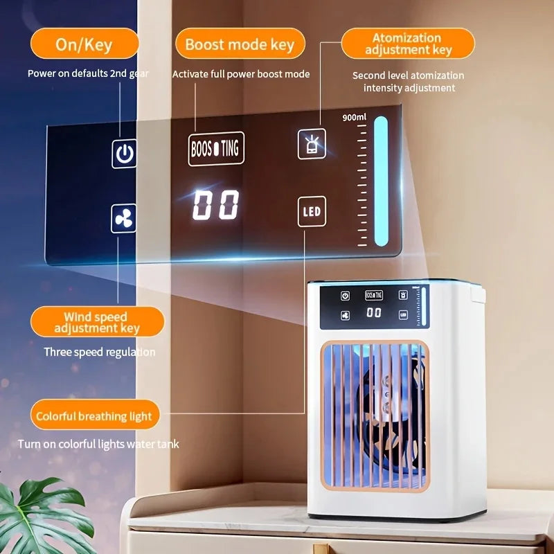 Personal Air Cooler USB-Powered Humidifying Silent