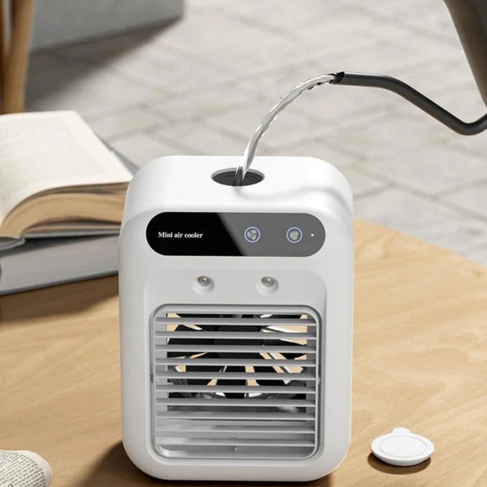 Personal Air Cooler USB-Powered Touchscreen Humidifying 2-Speed Fan